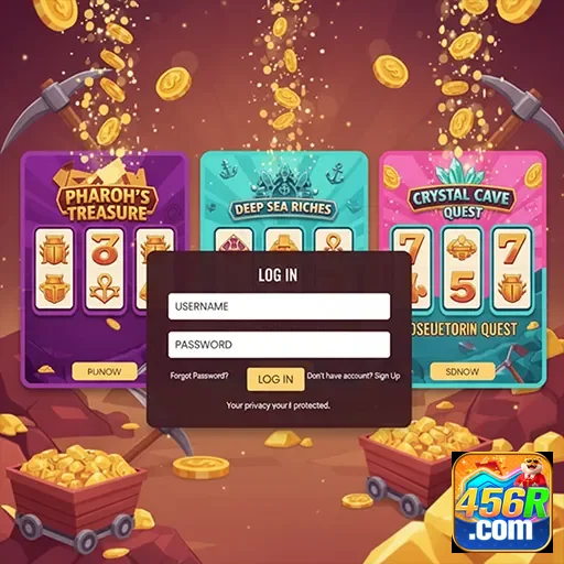Ilustração de Variedade de Jogos de Slots